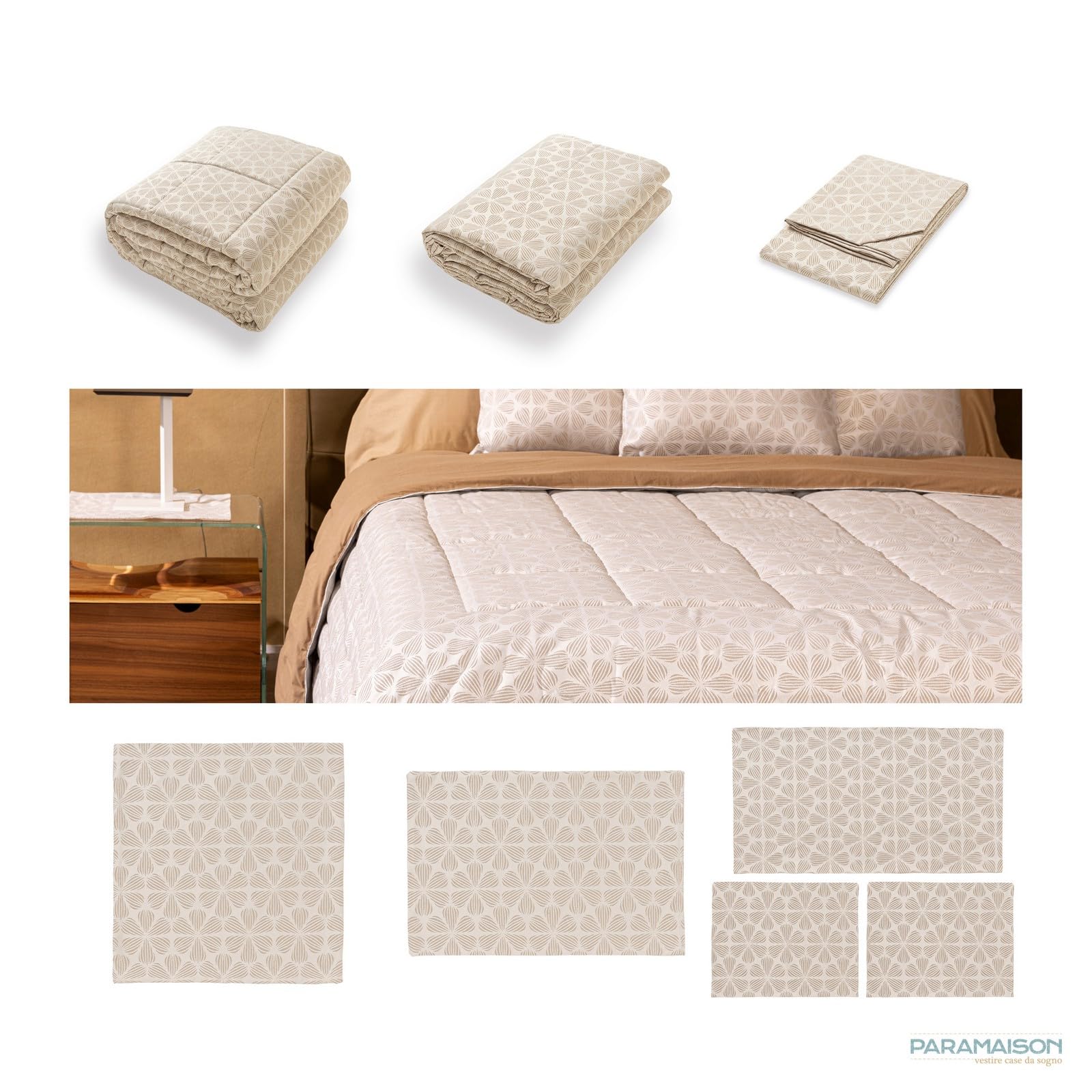 Copriletto leggero Matrimoniale 270x270 cm di raso Jacquard misure maxi Gioia