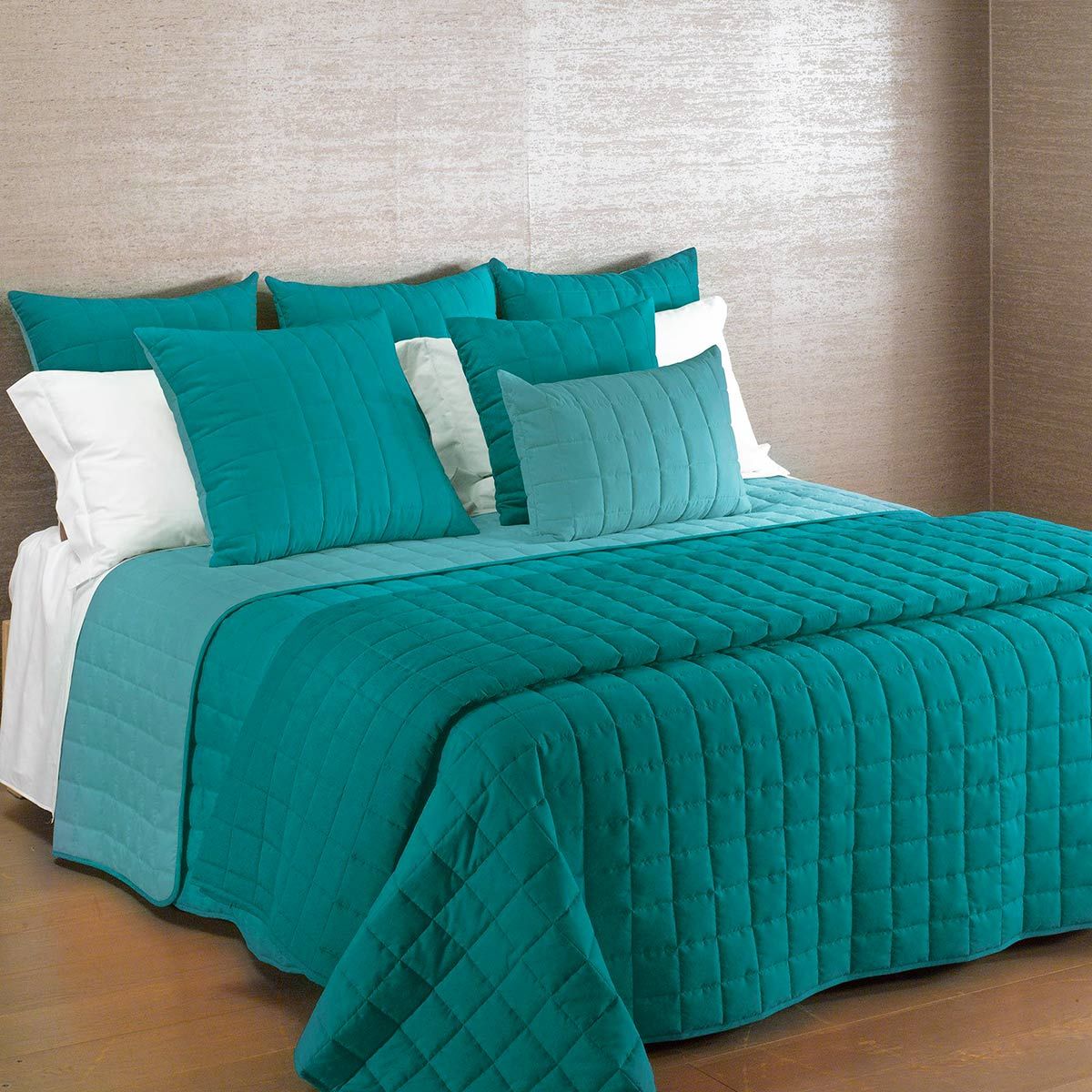 Copriletto trapuntato Modern di Caleffi tinta Unita bicolor Una Piazza e Mezza