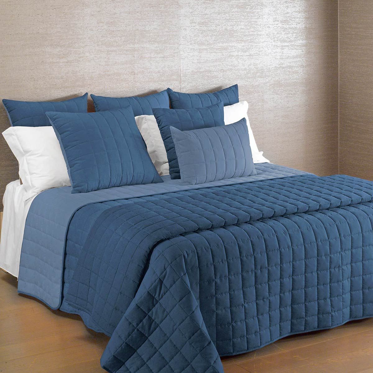 Copriletto trapuntato Modern di Caleffi tinta Unita bicolor Una Piazza e Mezza