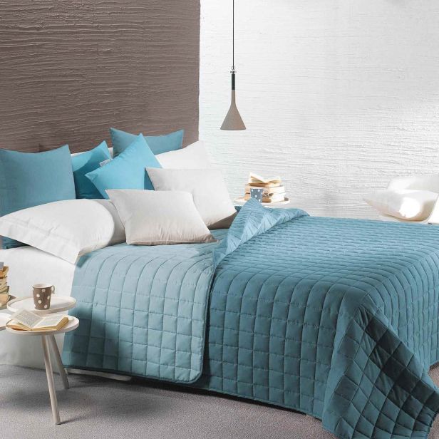 Copriletto trapuntato Modern di Caleffi tinta Unita bicolor Una Piazza e Mezza