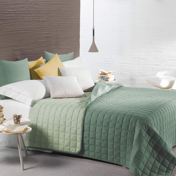 Copriletto trapuntato Modern di Caleffi tinta Unita bicolor Una Piazza e Mezza