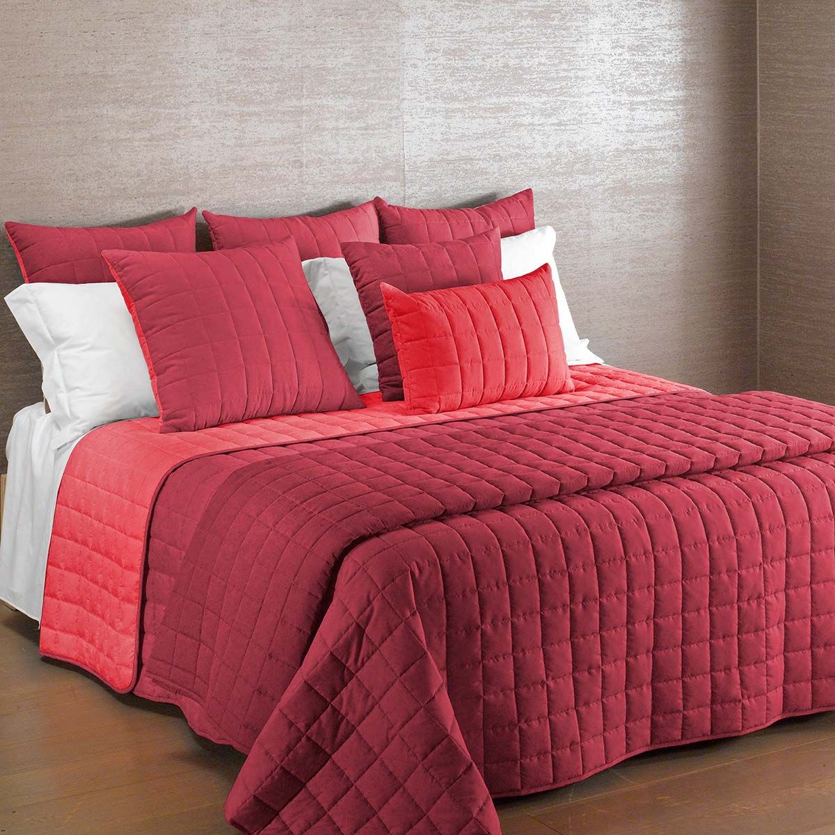 Copriletto trapuntato Modern di Caleffi tinta Unita bicolor Una Piazza e Mezza