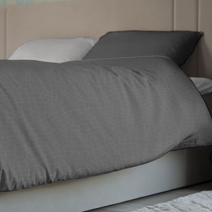 Copripiumino Singolo 155x200 cm in Microfibra Bicolore vari colori per letto una piazza Cromo