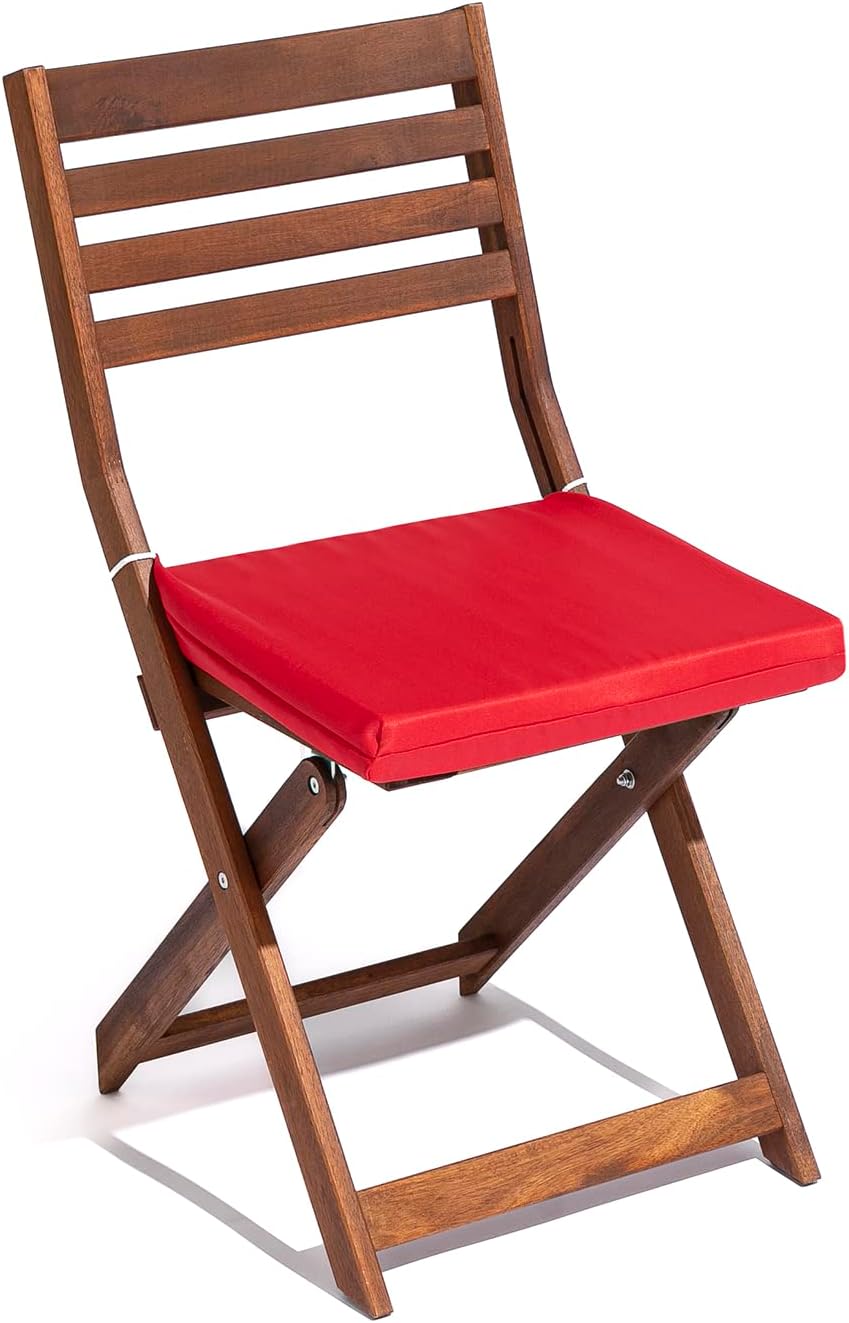 Cuscini per Sedie da esterno Cook 40x40x5cm Set da 2 quadrati sfoderabili con laccetti