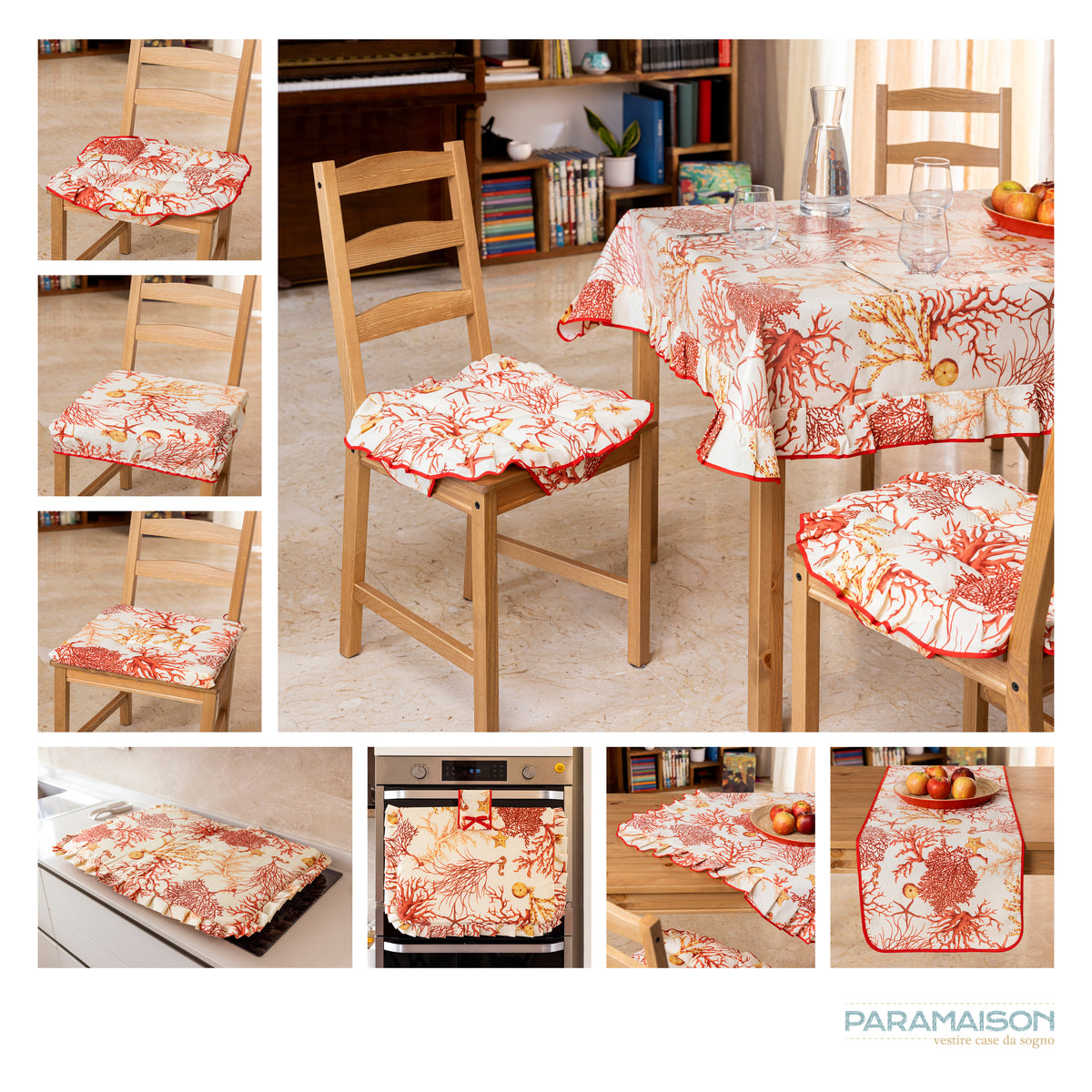 Runner rettangolare 140x40 in Cotone e Poliestere, linea Coralli