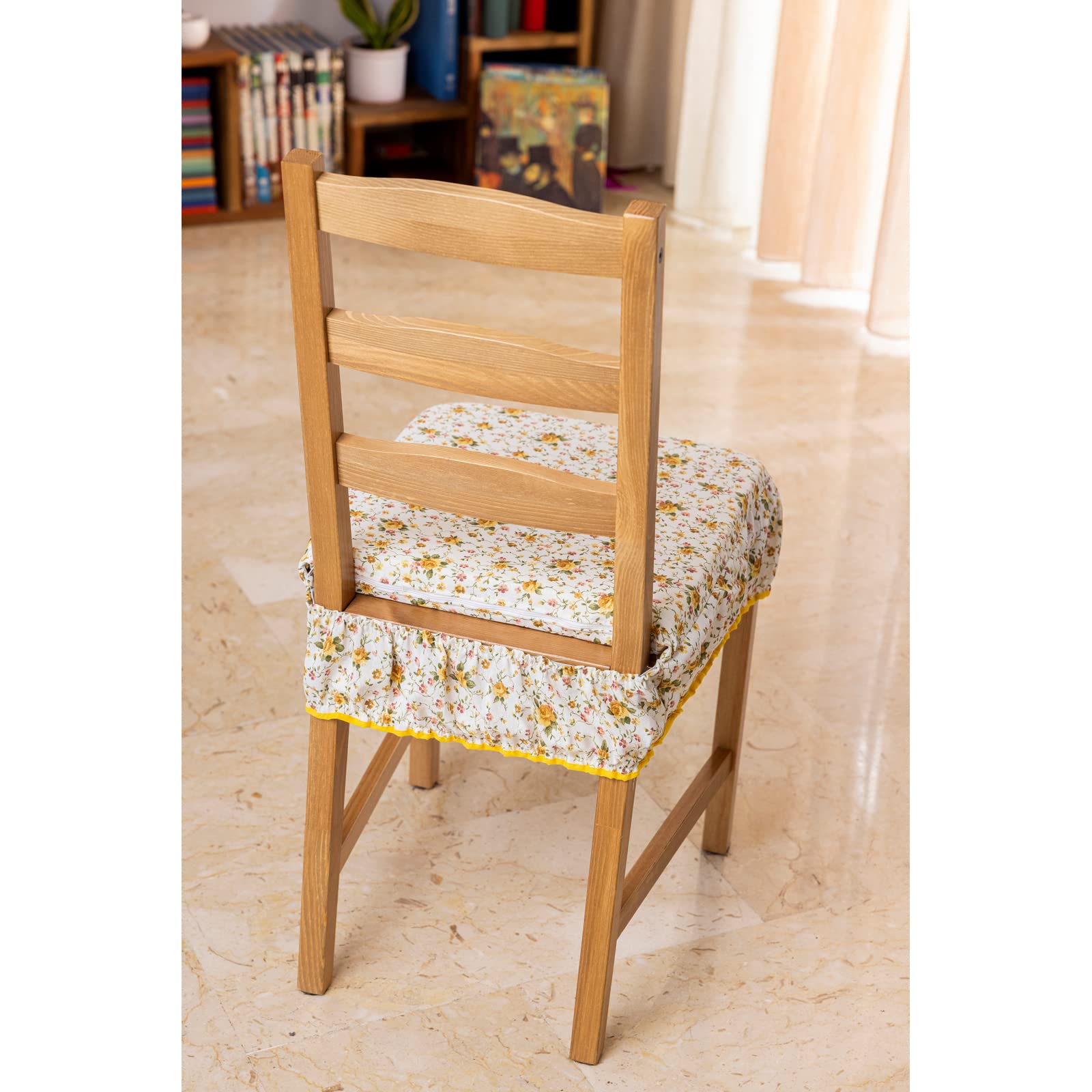 Cuscini per Sedia coprisedia con fascia elastica con riccio Supreme fantasia Provenzale