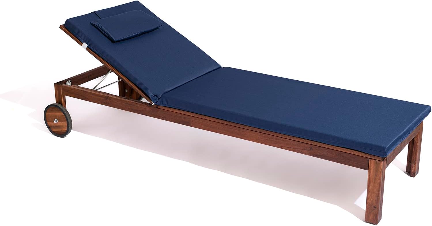 Cuscino Imbottito Lettino Prendisole Cook, Sfoderabile, Antigraffio, con Laccetti, Interni o Esterni, Imbottitura 5 cm, Universale Copri Lettino Giardino 60x190 cm Bianco