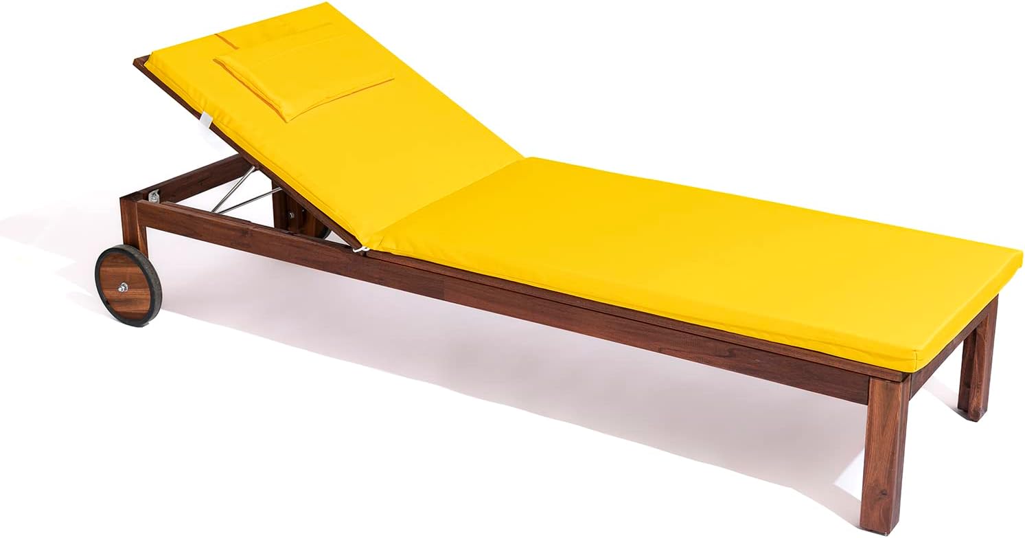 Cuscino Imbottito Lettino Prendisole Cook, Sfoderabile, Antigraffio, con Laccetti, Interni o Esterni, Imbottitura 5 cm, Universale Copri Lettino Giardino 60x190 cm Bianco