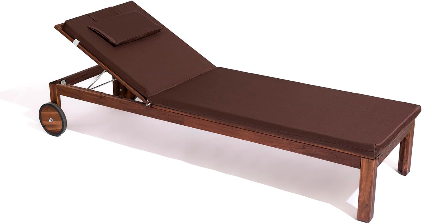 Cuscino Imbottito Lettino Prendisole Cook, Sfoderabile, Antigraffio, con Laccetti, Interni o Esterni, Imbottitura 5 cm, Universale Copri Lettino Giardino 60x190 cm Bianco