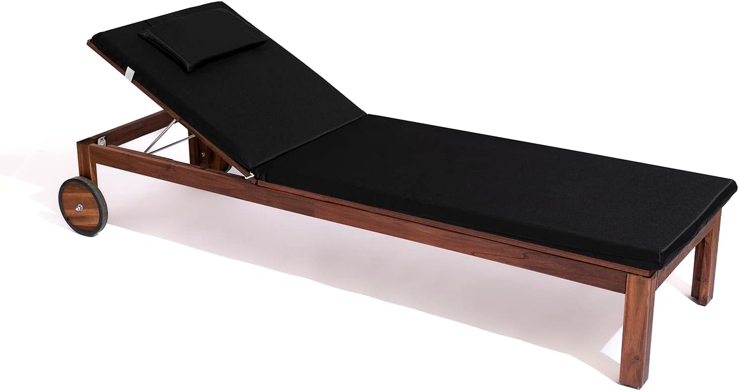 Cuscino Imbottito Lettino Prendisole Cook, Sfoderabile, Antigraffio, con Laccetti, Interni o Esterni, Imbottitura 5 cm, Universale Copri Lettino Giardino 60x190 cm Bianco