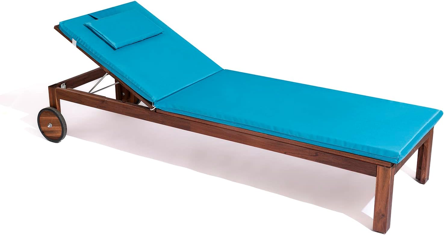 Cuscino Imbottito Lettino Prendisole Cook, Sfoderabile, Antigraffio, con Laccetti, Interni o Esterni, Imbottitura 5 cm, Universale Copri Lettino Giardino 60x190 cm Bianco