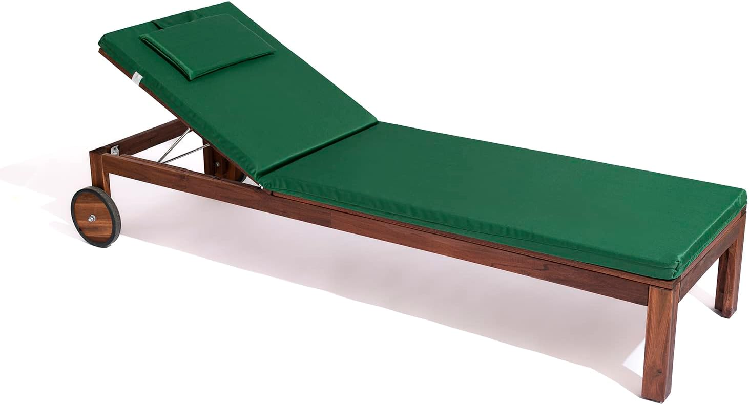 Cuscino Imbottito Lettino Prendisole Cook, Sfoderabile, Antigraffio, con Laccetti, Interni o Esterni, Imbottitura 5 cm, Universale Copri Lettino Giardino 60x190 cm Bianco