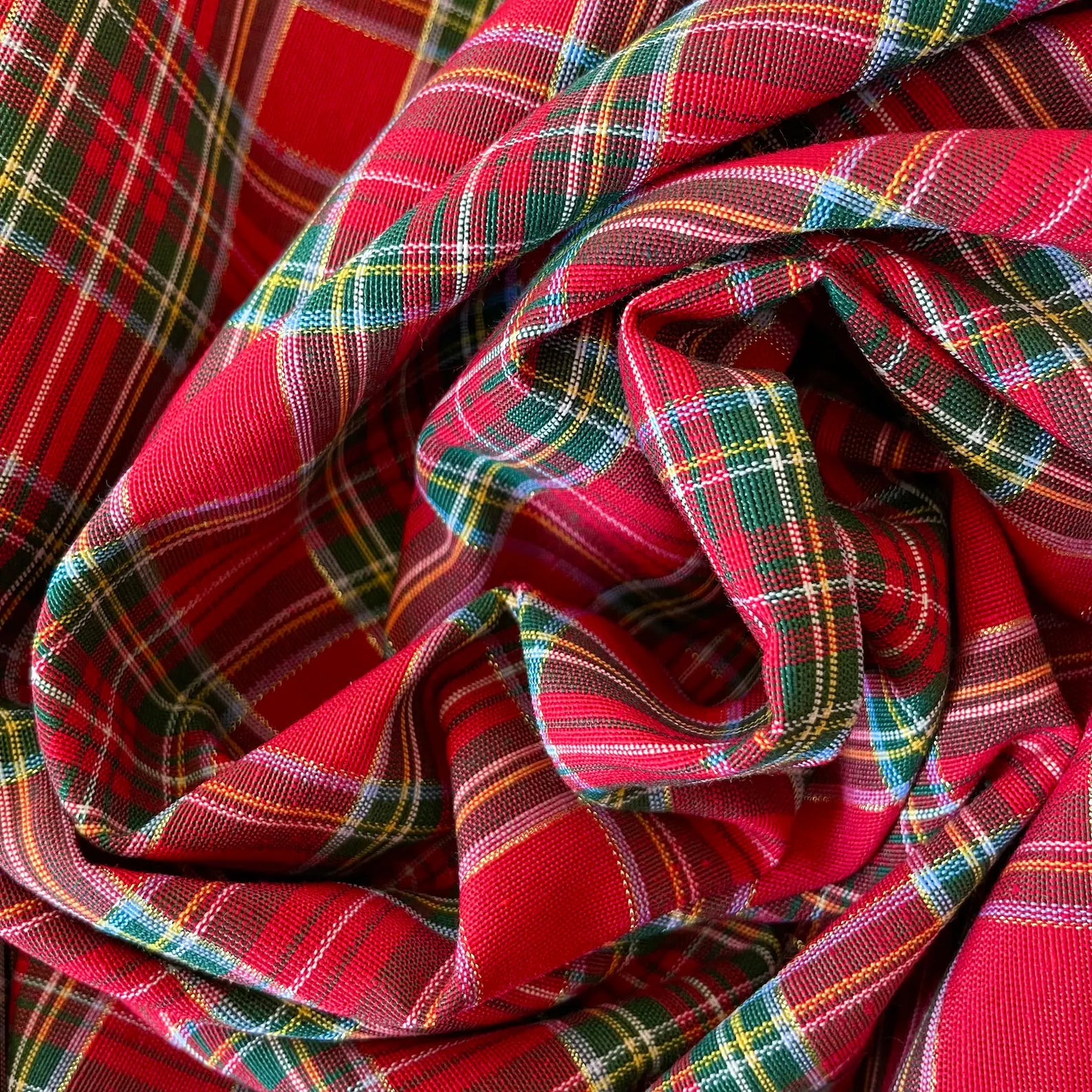 Tessuto a metraggio cotone tinto in filo Scozzese Tartan quadro Natale Altezza 280 cm Vari colori