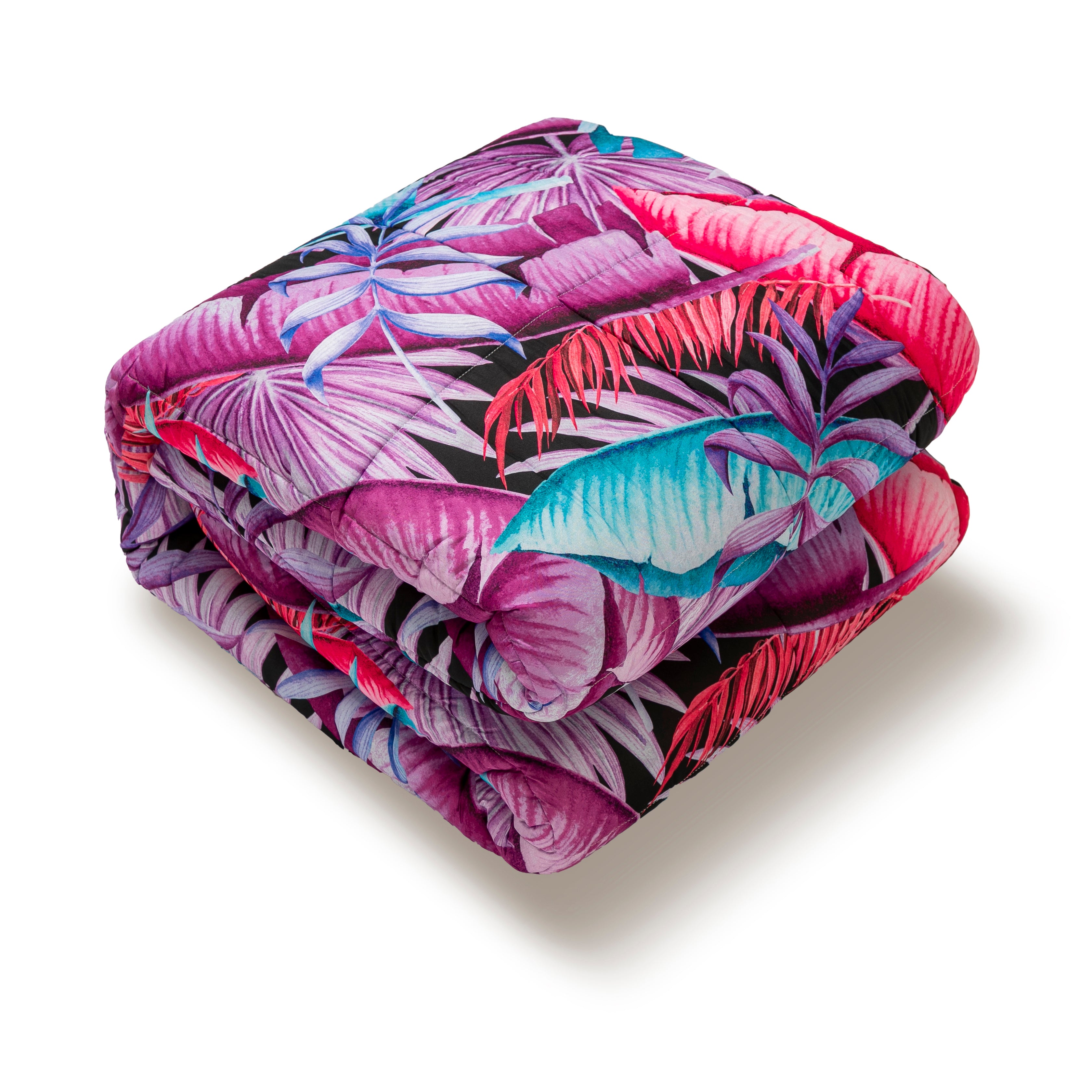 Trapunta Matrimoniale Floreale 260x270cm Foglia Piumone Invernale Stampa Digitale Microfibra Anallergica 300 Gr