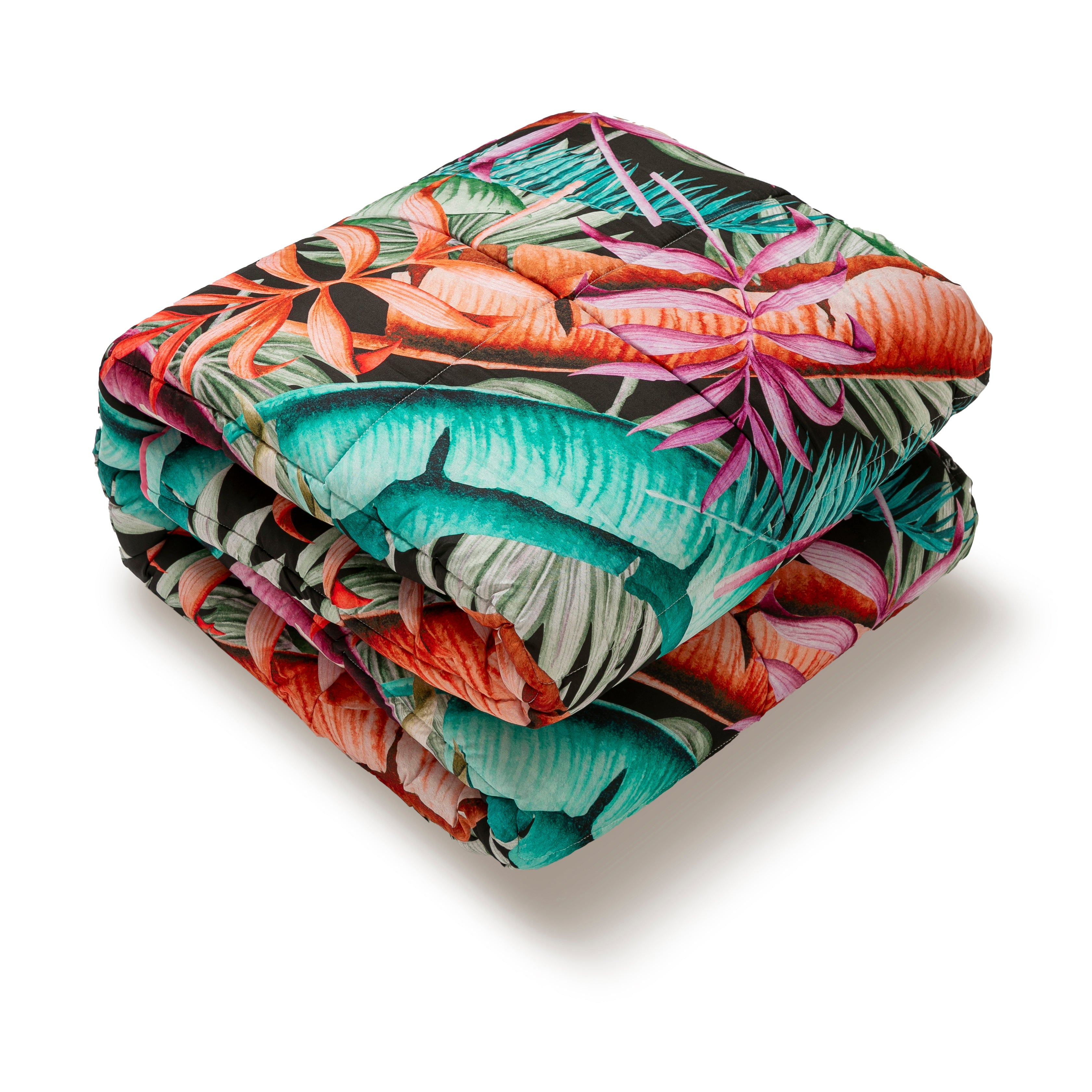 Trapunta Matrimoniale Floreale 260x270cm Foglia Piumone Invernale Stampa Digitale Microfibra Anallergica 300 Gr