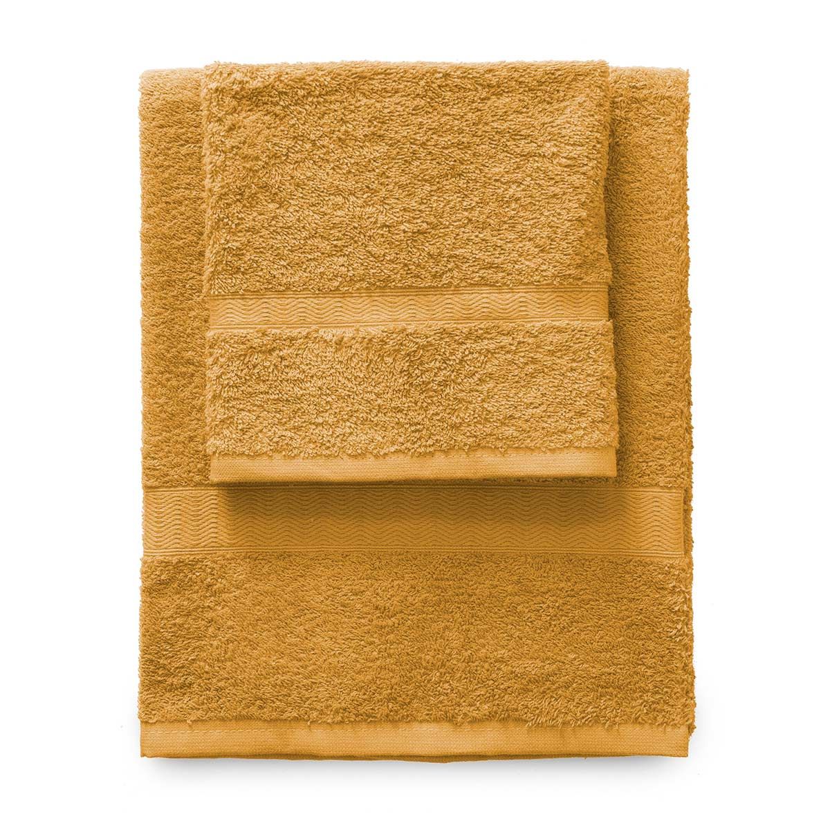 Set asciugamani 1+1 Gabel tinta unita in spugna di cotone 420gr Vari colori