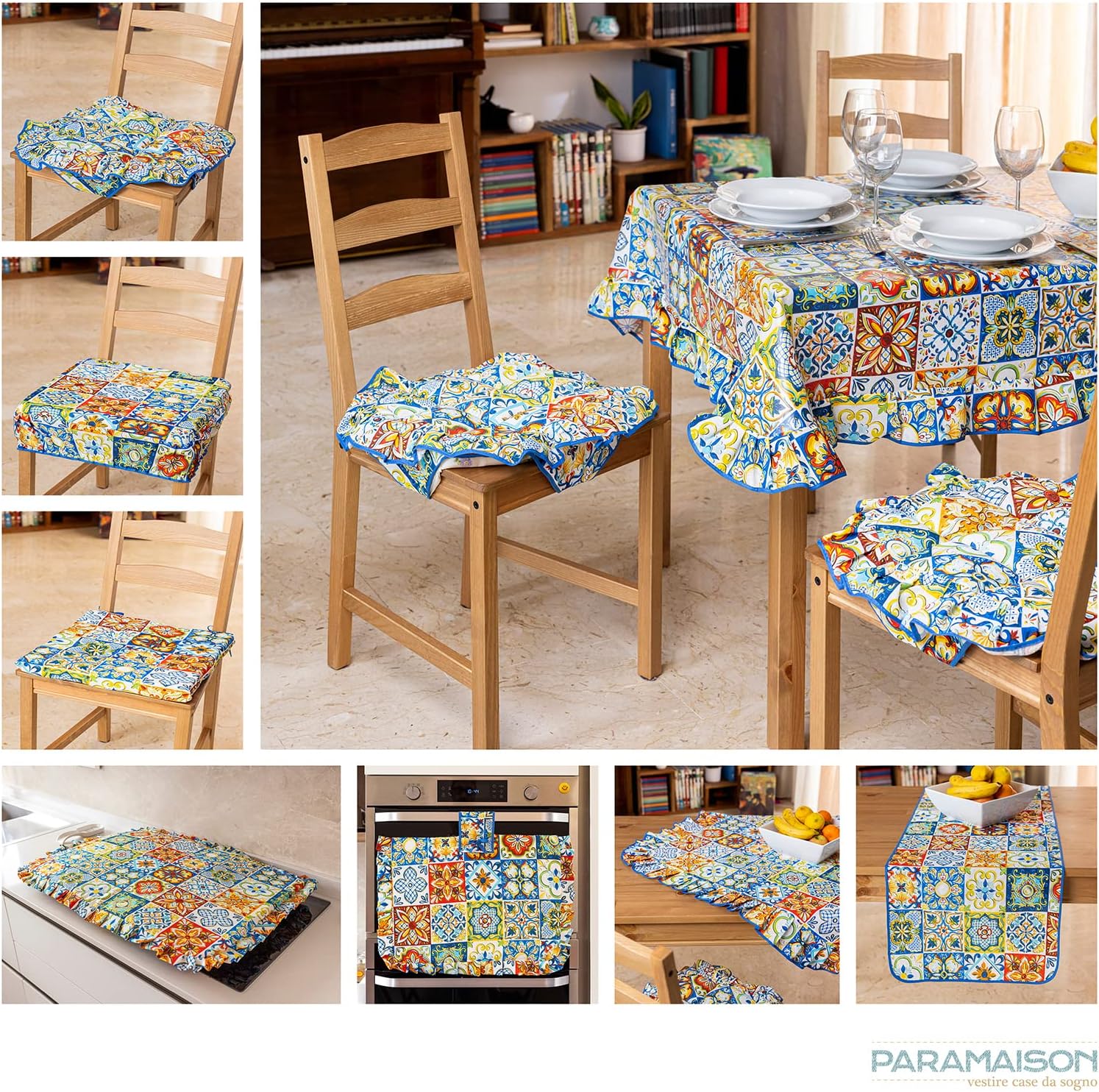 Set Copriforno e Coprifornello cucina Maiolica imbottito universale