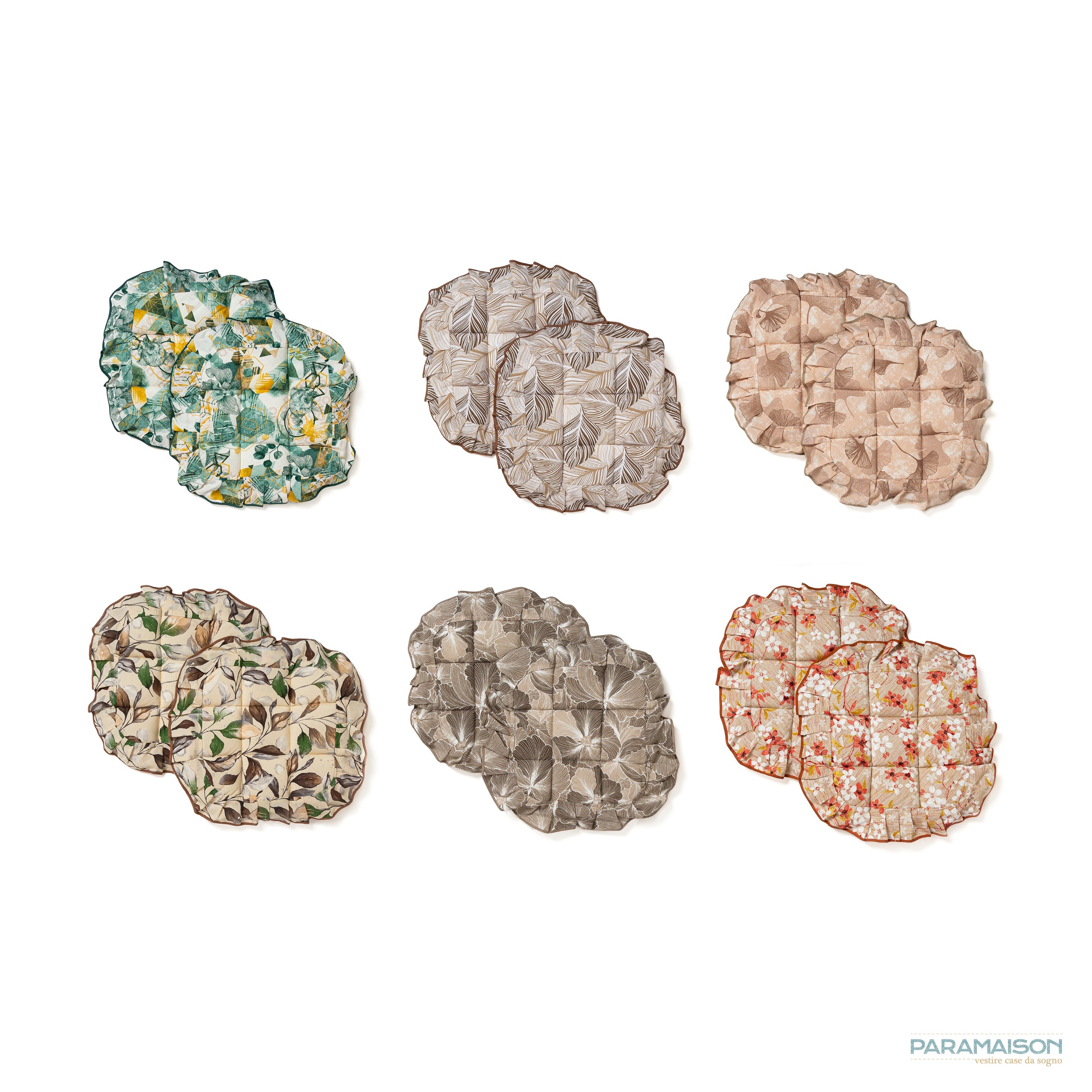 Cuscini Sedie trapuntato Set 2 Pezzi Imbottiti 4 Alette di Fissaggio40x40x4,5 cm Esagono