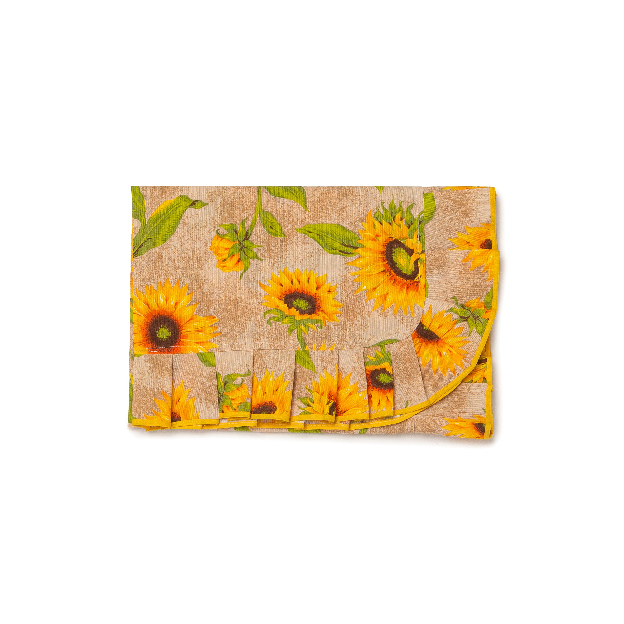 Centrotavola misto cotone 90x90 cm stile Shabby Chic Giallo fantasia Girasoli