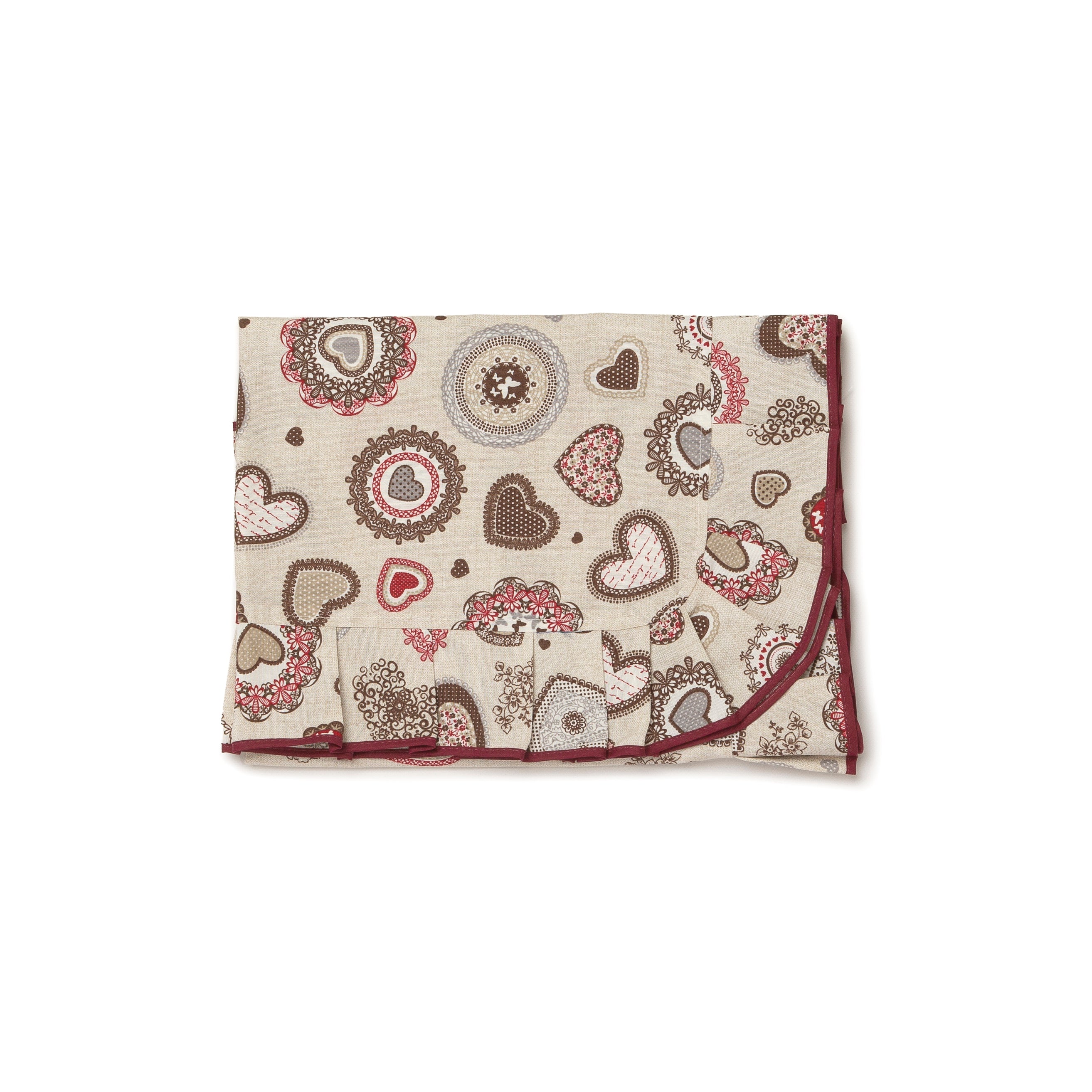 Centrotavola 90x90 cm in misto cotone Stile Country linea Cuore
