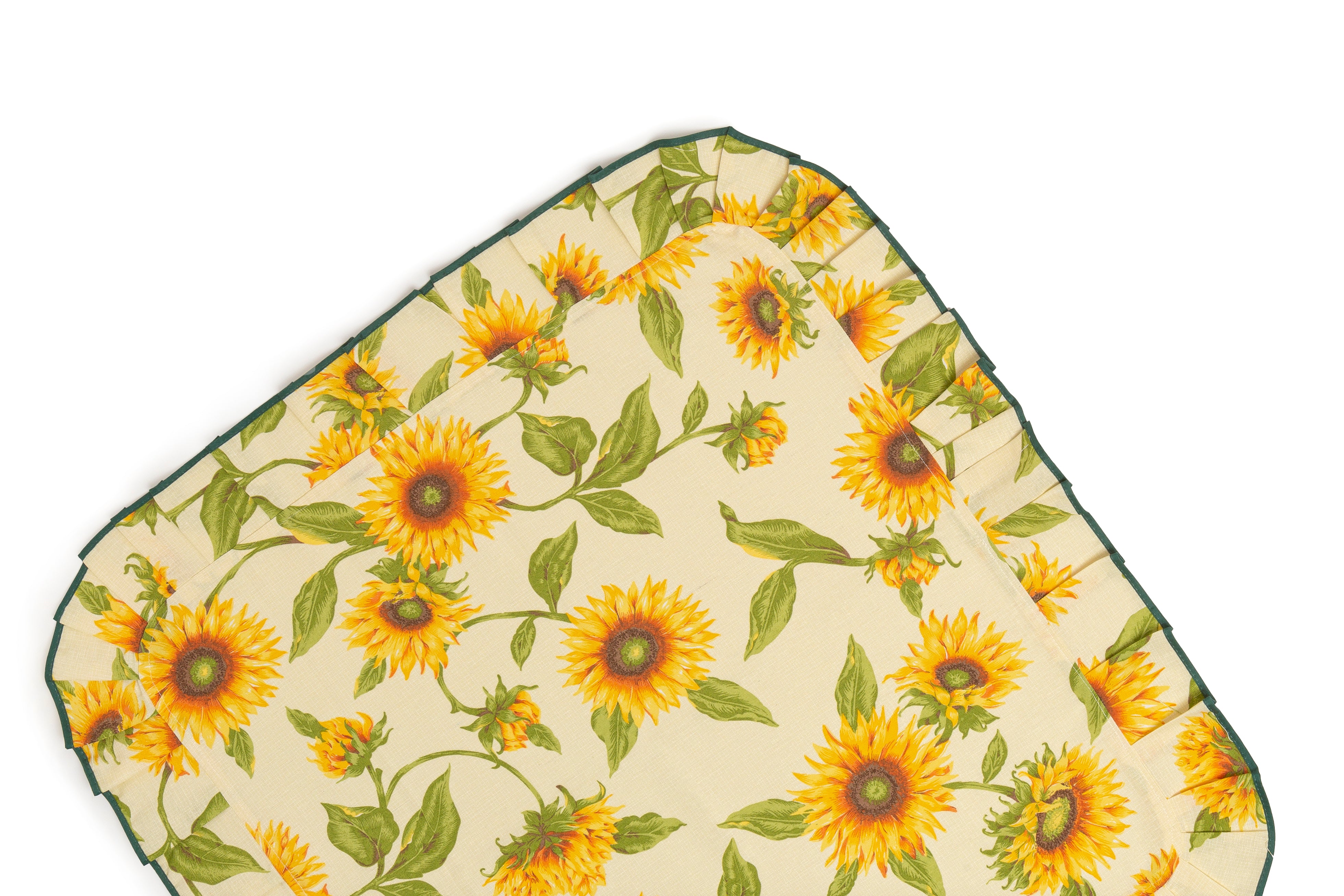 Centrotavola misto cotone 90x90 cm stile Shabby Chic Giallo fantasia Girasoli
