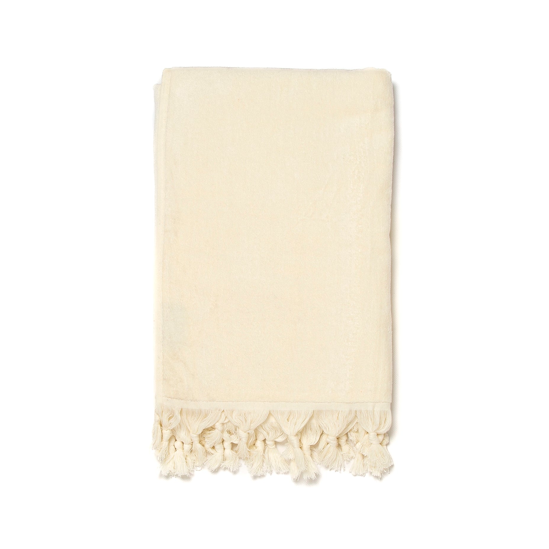 Telo Mare Formentera di Paramaison in spugna Velour di cotone con frange 90x170 cm