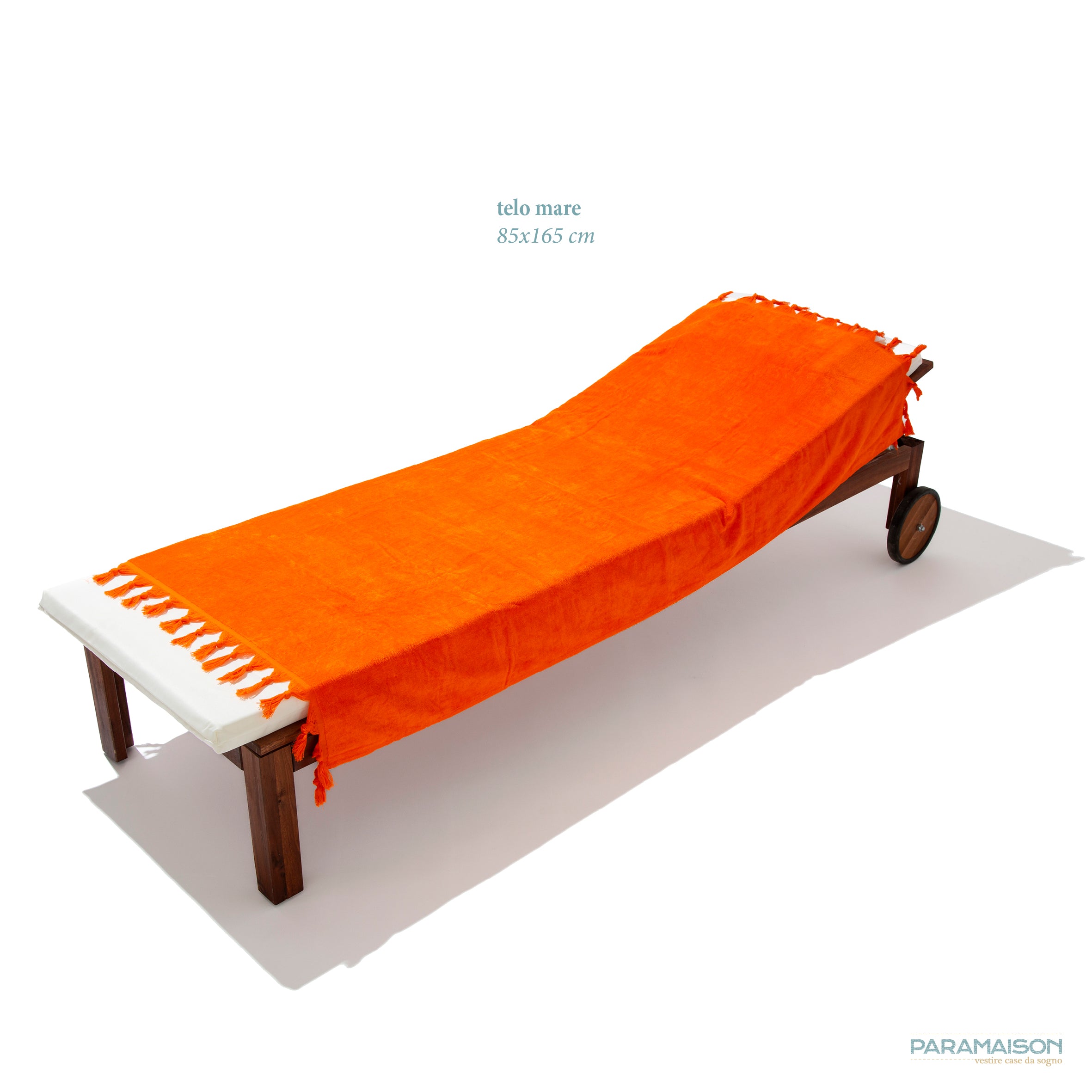 Telo Mare Formentera di Paramaison in spugna Velour di cotone con frange 90x170 cm