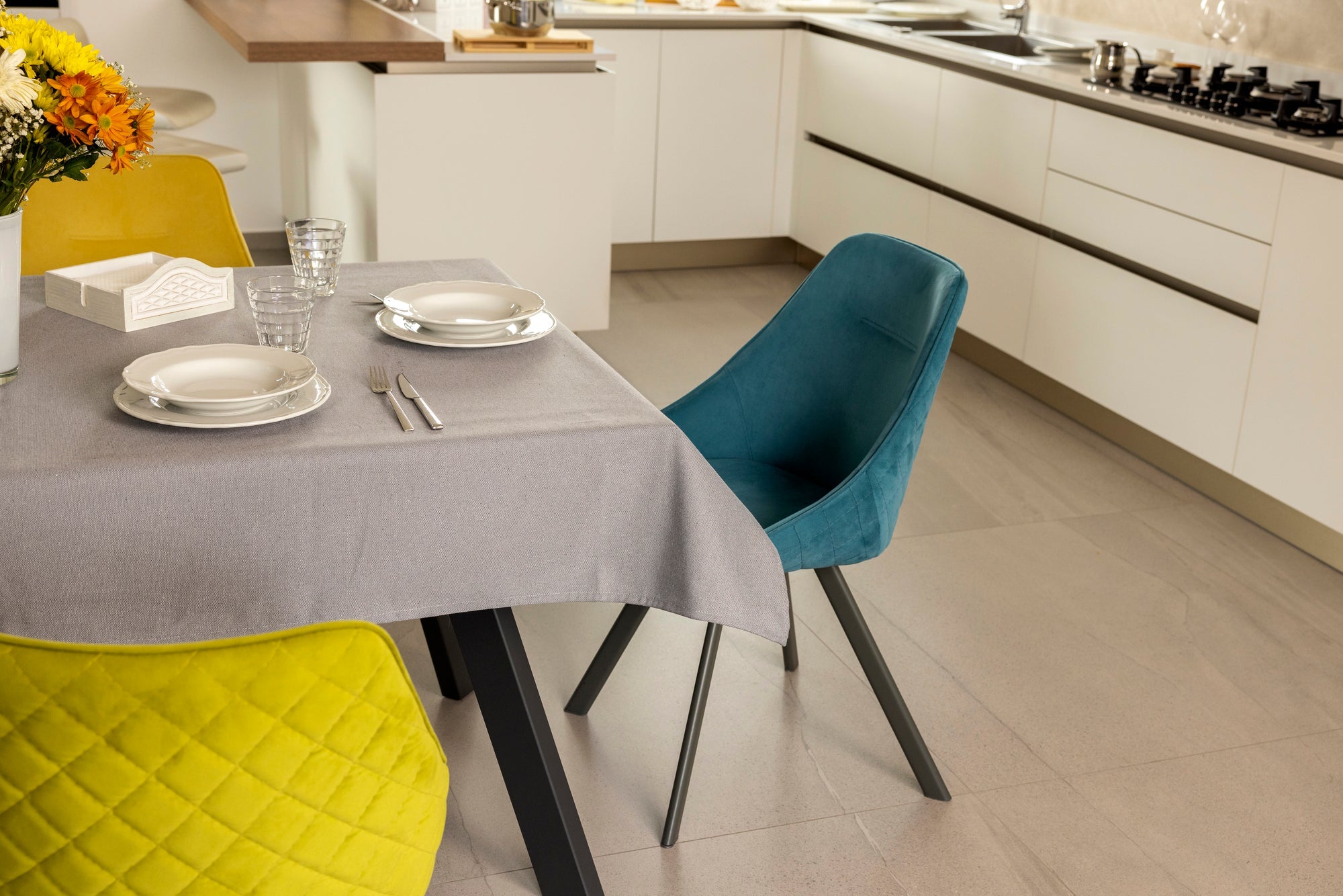 Tovaglia cotone idrorepellente quadrata antimacchia elegante 140x140 cm tavolo 4 posti