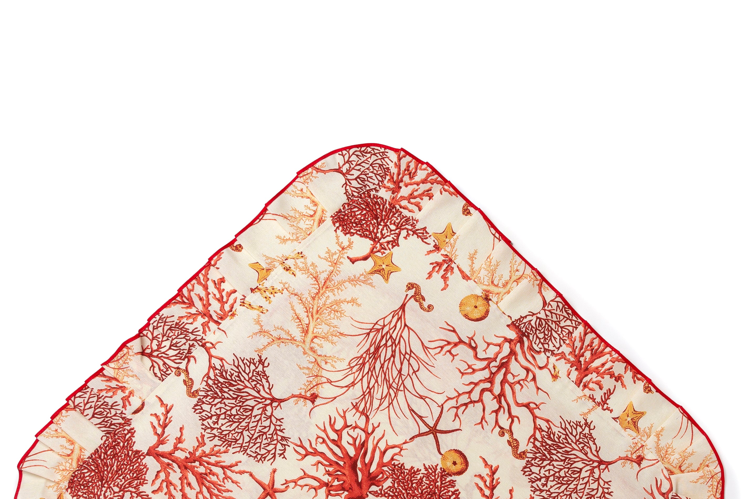Tovaglia plastificata 6 posti 140 x170 rosso azzurro cotone e poliestere fantasia Coralli