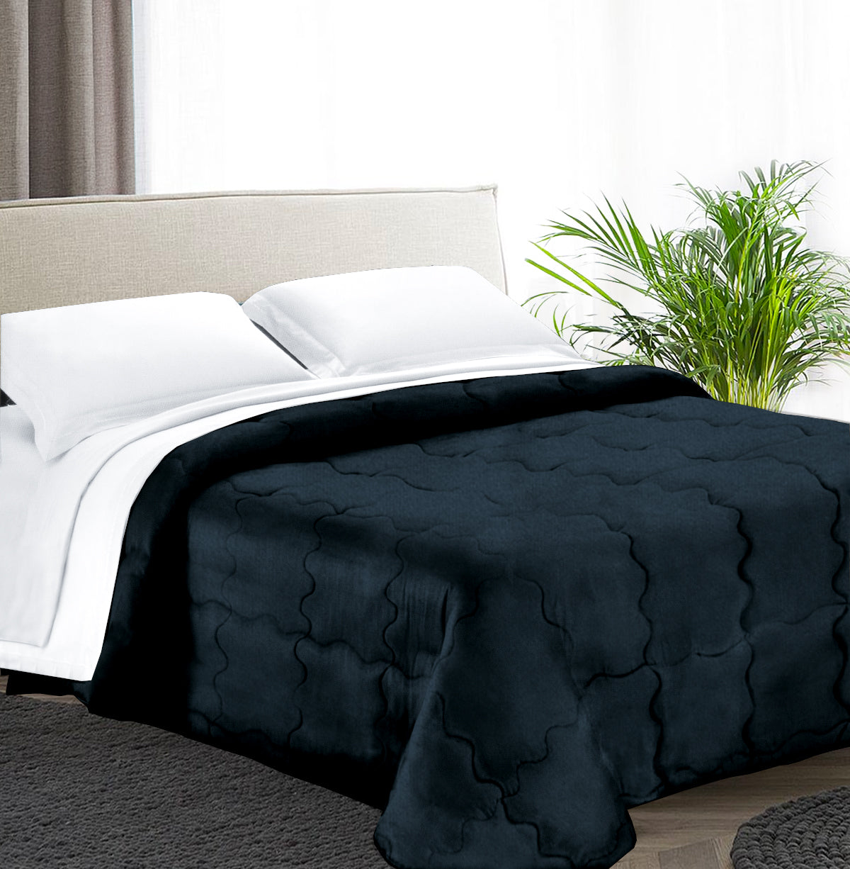 Trapunta Matrimoniale 270x270 in velluto trapuntatura a onda 350 gr/mq modello Velvet