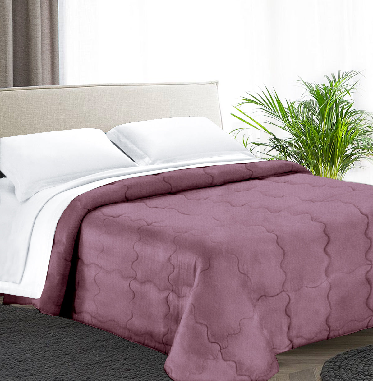 Trapunta Matrimoniale 270x270 in velluto trapuntatura a onda 350 gr/mq modello Velvet