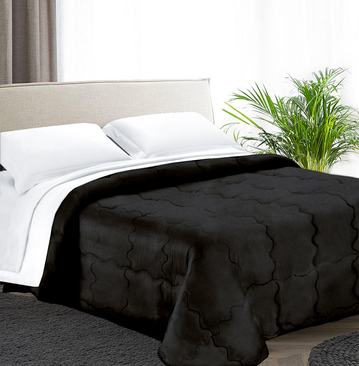 Trapunta Matrimoniale 270x270 in velluto trapuntatura a onda 350 gr/mq modello Velvet