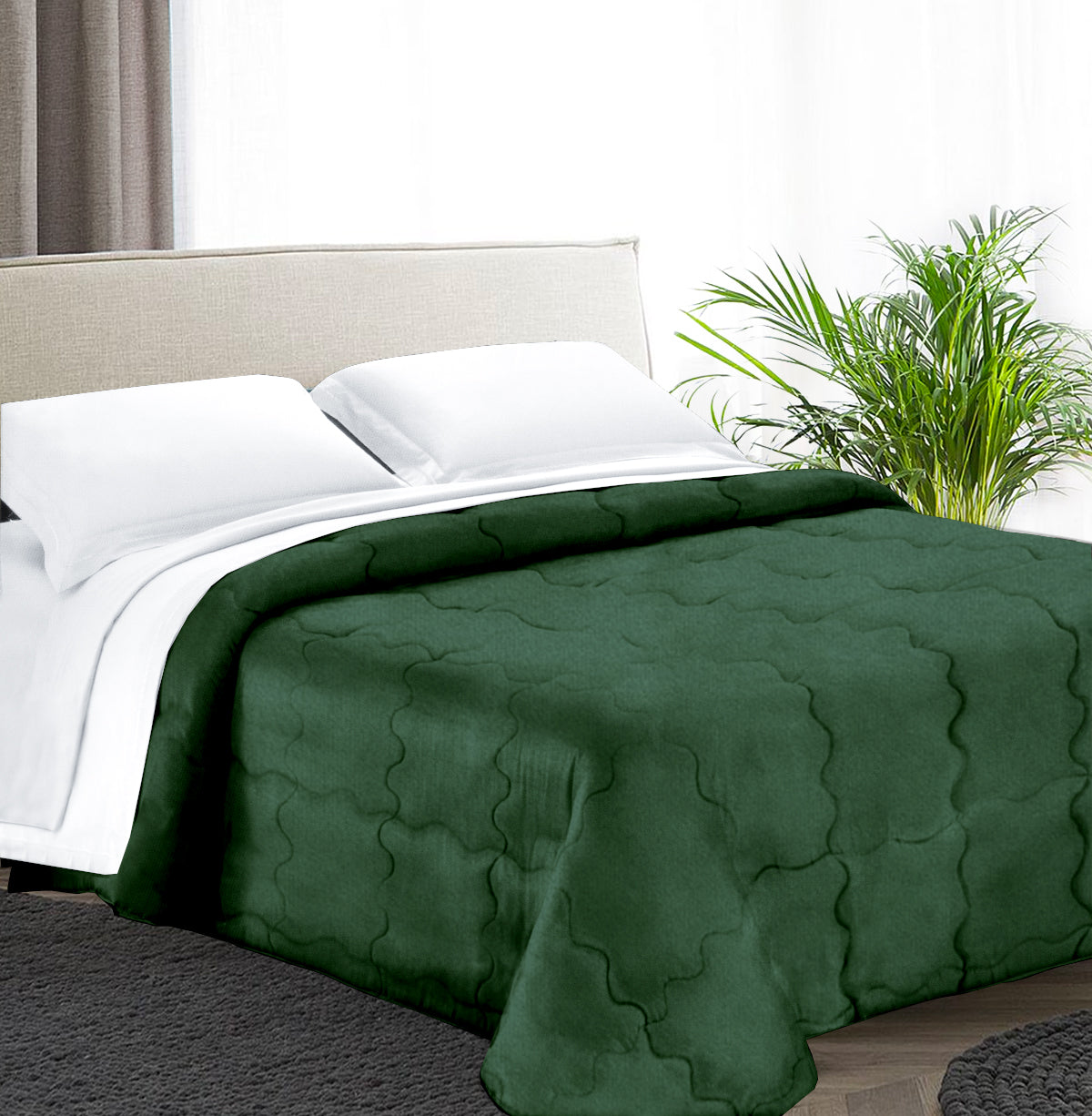 Trapunta Matrimoniale 270x270 in velluto trapuntatura a onda 350 gr/mq modello Velvet