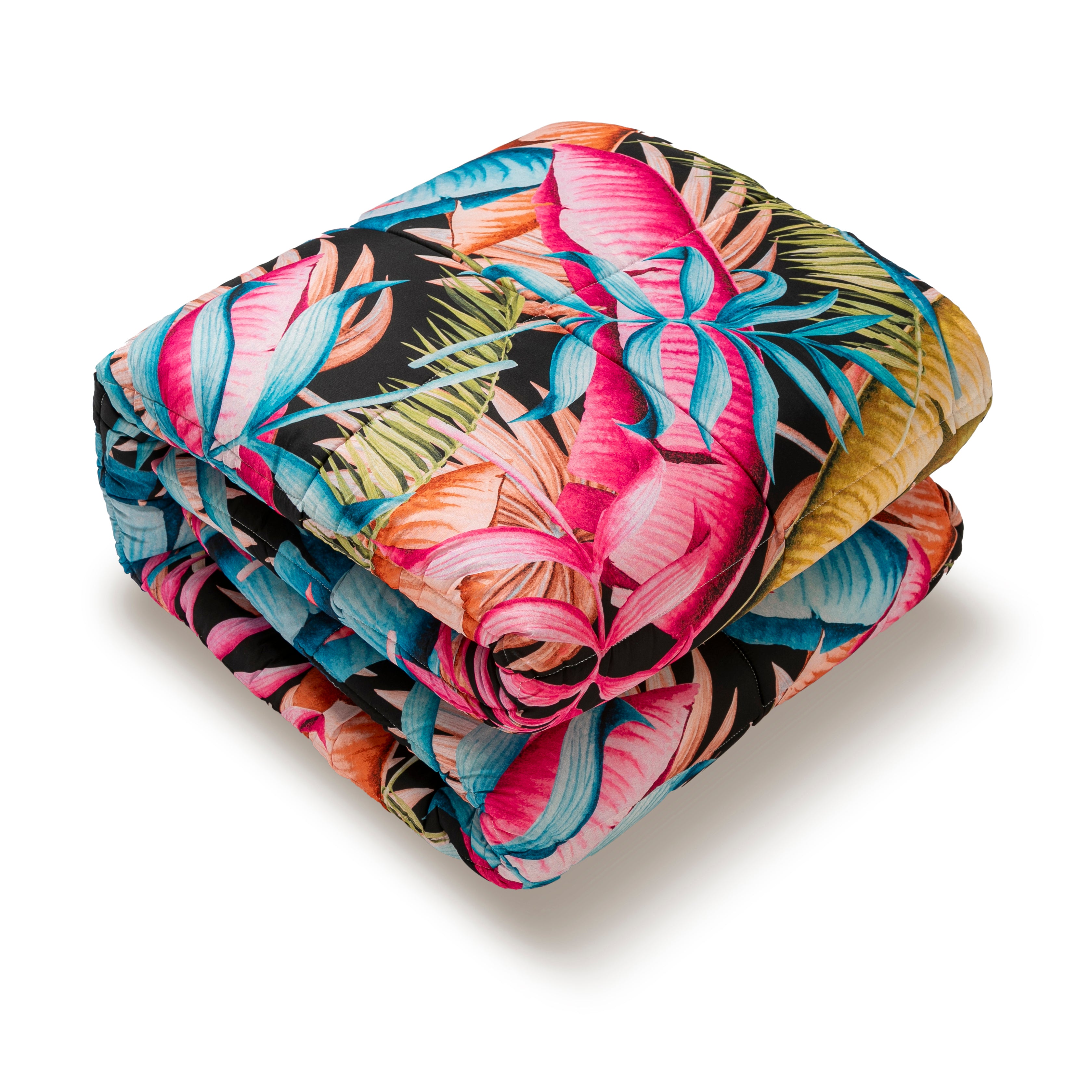 Trapunta Matrimoniale Floreale 260x270cm Foglia Piumone Invernale Stampa Digitale Microfibra Anallergica 300 Gr