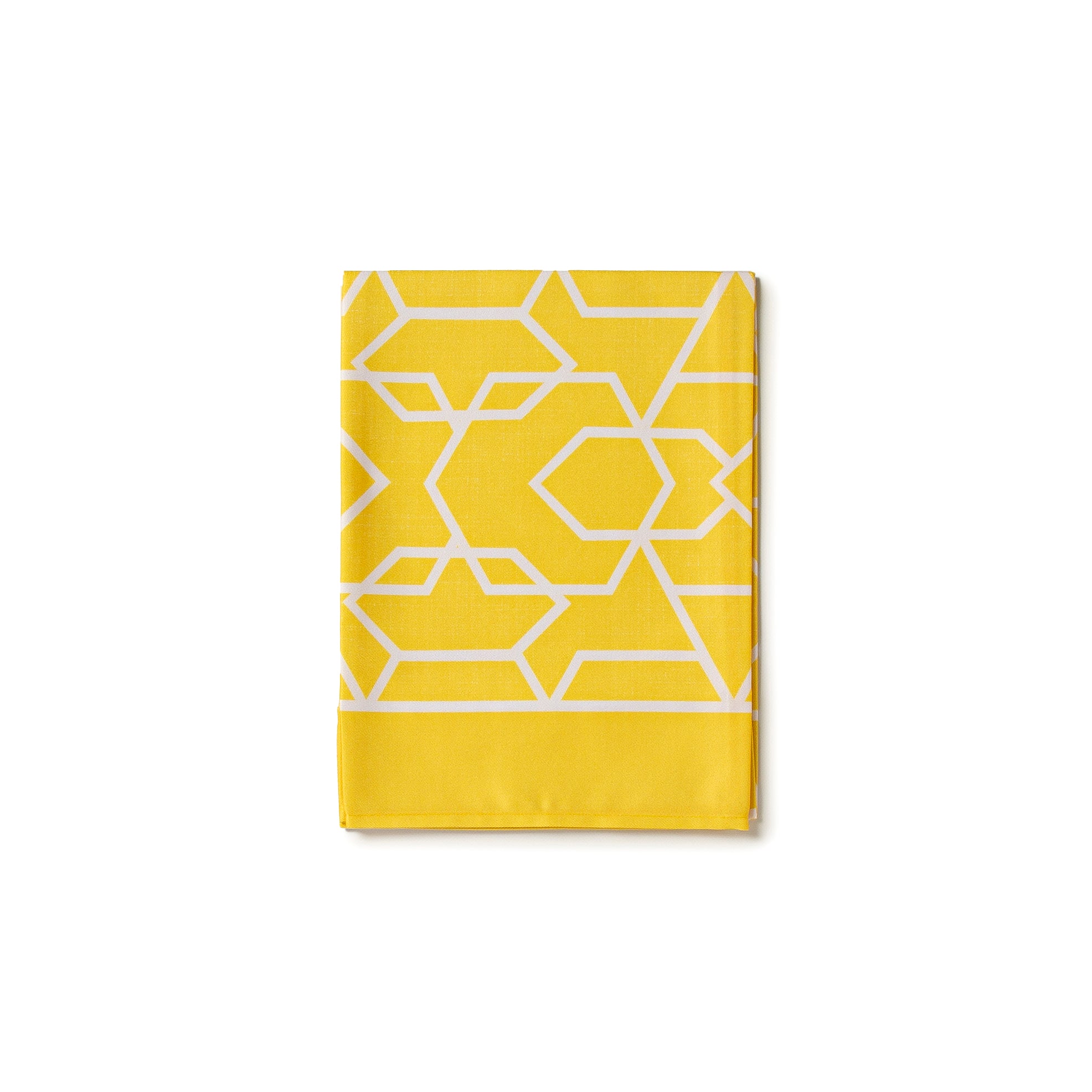 Centrotavola quadrato 90x90 fantasia geometrica rifinito con orlo, Linea Geometrico