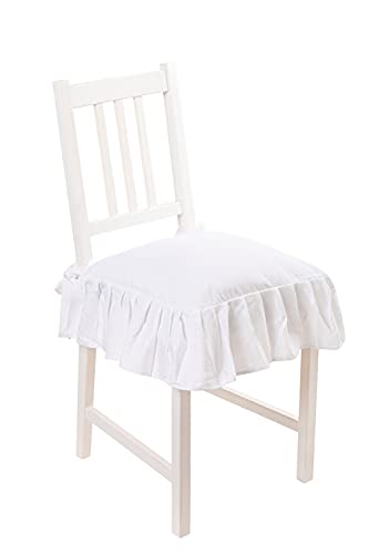 Cuscino Sedia 40x40 con Lacci Panama Cuscino Interno ed Esterno Sfoderabile con Zip Cotone Laccetti di Ritenzione Tinta Unita