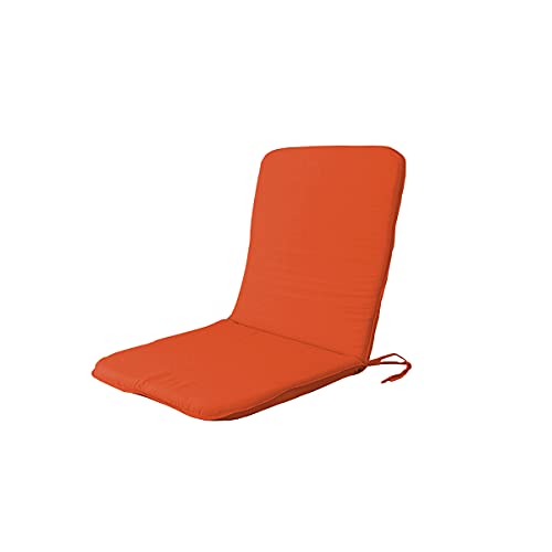 Cuscino Coprisedia Giardino con Schienale Relax 90, Universale, con Laccetti ed Elastico, Imbottito 3cm, 45x90 cm