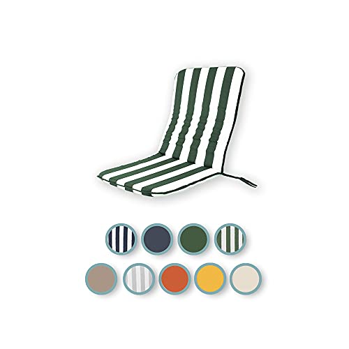 Cuscino Coprisedia Giardino con Schienale Relax 90, Universale, con Laccetti ed Elastico, Imbottito 3cm, 45x90 cm