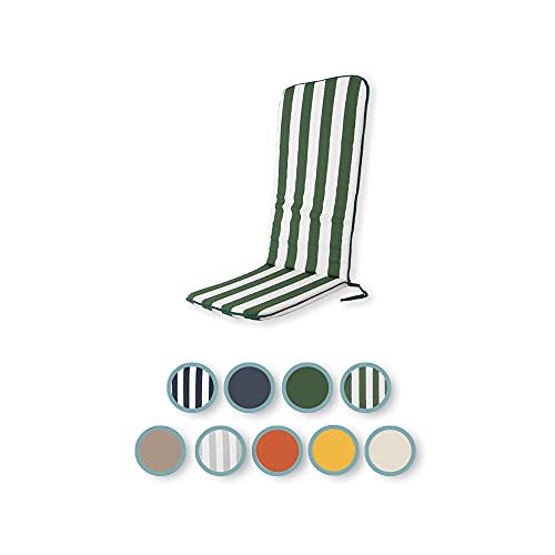 Cuscino Copri Sedia Sdraio da Giardino Relax 120, Universale, con Laccetti ed Elastico, Imbottito 3cm, 45x120 cm