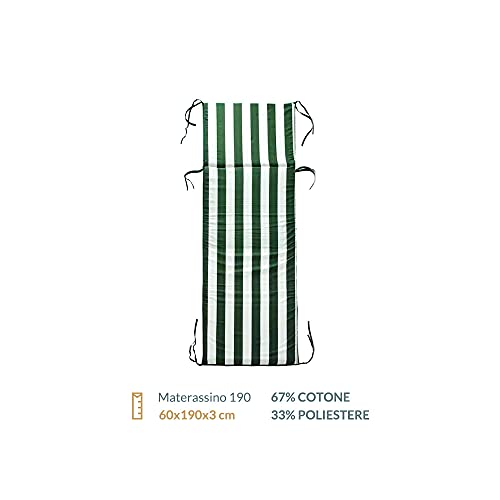 Cuscino Lettino Prendisole per Esterno Relax 190, da Esterni, Universale, con Laccetti, Imbottito 3cm, 60x190 cm