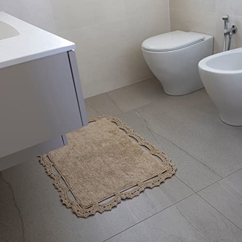 Tappeto Bagno Chrochet-Frill-Intreccio-Multicolor