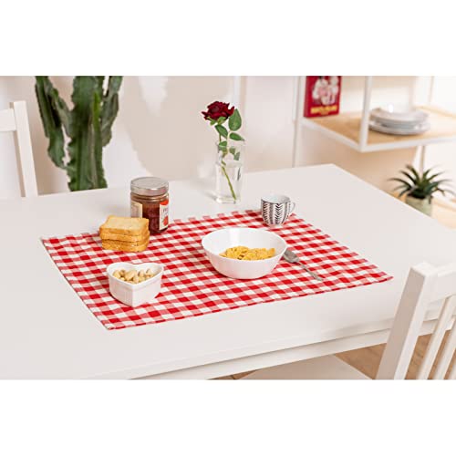 Tovaglia rettangolare da 4 - 6 - 12 - 18 - 24 posti fantasia Quadretti Linea Shabby Chic Country