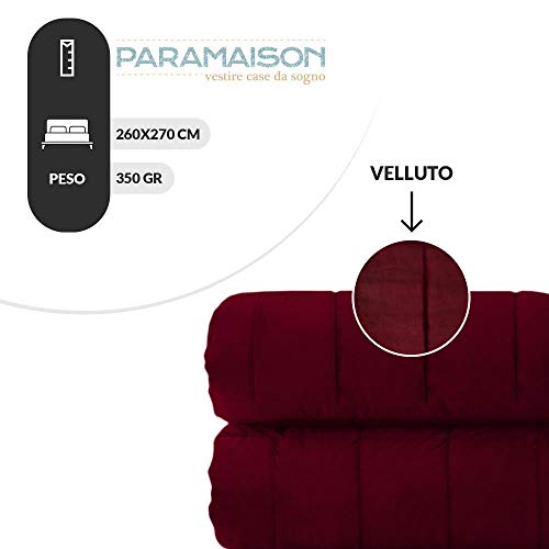 Trapunta Matrimoniale 270 x 270 Invernale in velluto modello Velvet a quadri 350 gr