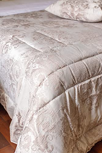 Trapunta Ramage Matrimoniale 270x270cm in raso jacquard elegante misura king-size