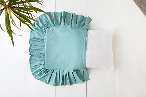 Cuscino Sedia 40x40 con Lacci Panama Cuscino Interno ed Esterno Sfoderabile con Zip Cotone Laccetti di Ritenzione Tinta Unita