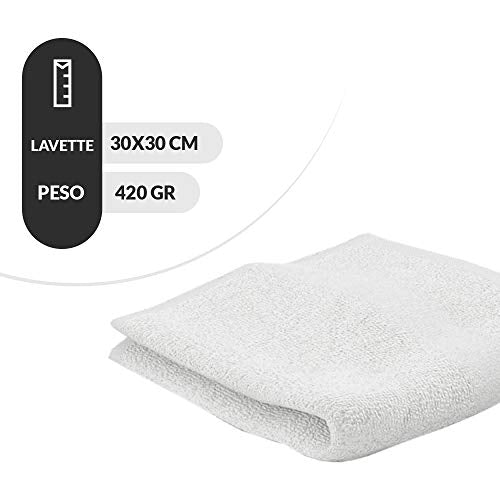 Lavette da bagno in spugna, 100% Cotone, set Marte 6 pezzi