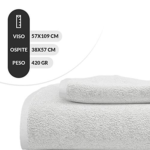 Asciugamani da bagno Viso e Bidet, 100 % Cotone, set Marte