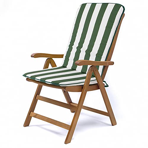 Cuscino Copri Sedia Sdraio da Giardino Relax 120, Universale, con Laccetti ed Elastico, Imbottito 3cm, 45x120 cm