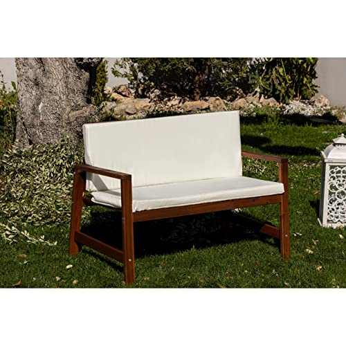 Cuscino Copri Panca 120x40 Imbottito Sfoderabile con Laccetti copri panchina per giardino Imbottitura 5 cm Cook