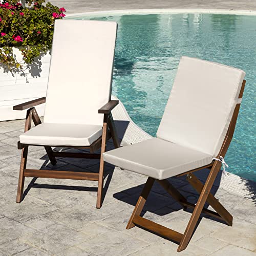 Cuscini per Sedie da esterno Cook 40x40x5cm Set da 2 quadrati sfoderabili con laccetti